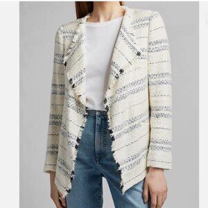 Express | Boucle Striped Blazer Suit Coat Jacket Coastal Ladylike Prep Small